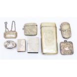 An American sterling silver match box holder stamped SHEVER & CO., STERLING; a modern silver