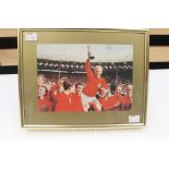 England World Cup - autographed picture, some faded autographs 1966 football Bobby Moore, Nobby