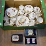 A collection of Royal Crown Derby Posie pattern china wares including boxed items (Q)