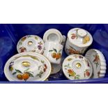 A collection of Royal Worcester Evesham dinner wares, lidded tureens etc