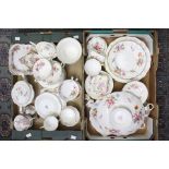 A large collection of Royal Crown Derby Posie pattern including tea sets, vases, dishes, including