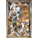 A collection of assorted Wade Whimsies, plus various miniature animal figures (1 box)