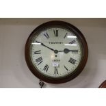 Pre WW2 British Air Ministry marked wall clock. White enamel dial with Roman numerals, marked "T