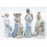 Four Nao figures of young ladies