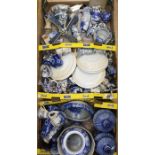 A collection of blue and white jars, storage jars, Delft items, pots and vases