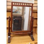 A late 19th Century mahogany toilet mirror, with gallery top