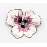 A David Andersen Norway silver and enamel pansy brooch, with purple and mauve enamel, size approx
