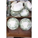 Early 20th Century green and white dinner wares, Kew Pattern by Albion