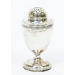 A Georgian pedestal  ovoid pepperette, London 1803, maker mark indistinct, height approx 85mm,