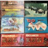 Vintage Waddingtons Board Games to include Buccaneer (two), Formula 1, Mine a Million, Railroader,