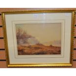 A 20th Century watercolour of a hunting scene, signed A Ramus l r, framed and glazed, 30 x 45cm