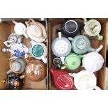 A collection of early to mid 20th Century teapots, large decorative including Spode, Denby etc