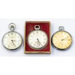 A collection of three pocket watches to include two Art Deco style Oris versions, one with