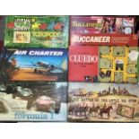 Vintage Board Games to include Waddingtons, Air Charter, Buccaneer (two versions), Cluedo, Battle of
