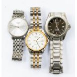 A collection of Tissot watches comprising  three gents watches, including a PR 100, black dial,