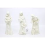 Three Royal Worcester figures of women and children, Once Upon a Time, New Arrival, First Steps (