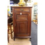 Edwardian hall cupboard, single drawer and one cupboard below, in mahogany