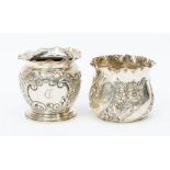 Two similar silver jardiniere type vases, 1 x William Hutton & Sons, London, 1897 (CR: AF), the