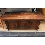 A Jacobean style joined oak blanket chest, traditionally made using pegged mortise and tenon