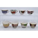 A collection of 20th Century Royal Worcester Minton miniature items including cups, saucers, water