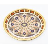 A Royal Crown Derby 1128 Imari pattern oval tray, 19.5cms wide approx, with box