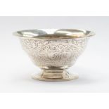 A Victorian ogee shaped silver sugar bowl, the body engraved geometric pattern and scrolls,