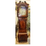 An eight day 19th Century longcase clock, D Bowen, Alfreton, painted dial, Roman numerals, with date