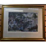Sherree E Valentine Daines, 1990, signed limited edition print, untitled depicting Henley on Thames,