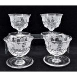 A set of four 19th century sundae dishes and a set of six 20th Century sundae dishes