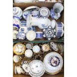 A collection of mixed kitchen ceramics including blue and white Imari and unnamed