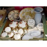 Royal Albert Old Country Rose tea service 1128, Royal Crown Derby plate along with another plate and