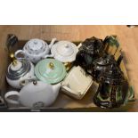 A collection of mixed 20th Century teapots to include; Aynsley, Art Deco, 1960's musical