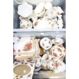 A collection of Royal Albert Old Country Roses dinner and tea ware, teapot etc including vases (AF)