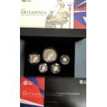 Royal Mint 2013 Britannia the changing face of Britain Silver 5 coin Proof set, in Original case