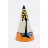 Lorna Bailey: A Lorna Bailey Old Ellgreave Pottery 'Beach' sugar sifter. Height approx 13.5cm. Marks