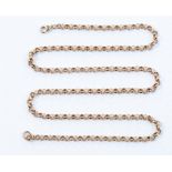 A 9ct rose gold belcher link chain, length approx 26'', weight approx 25gms  Condition report: All