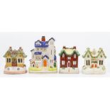 Four various Staffordshire cottage figures, Victorian and later, hand painted (4)