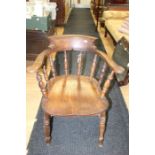 A 19th Century oak captains chair