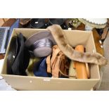 A collection of ladies handbags, hats and gloves (Q) Etc