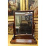 A large Victorian mahogany dressing table mirror