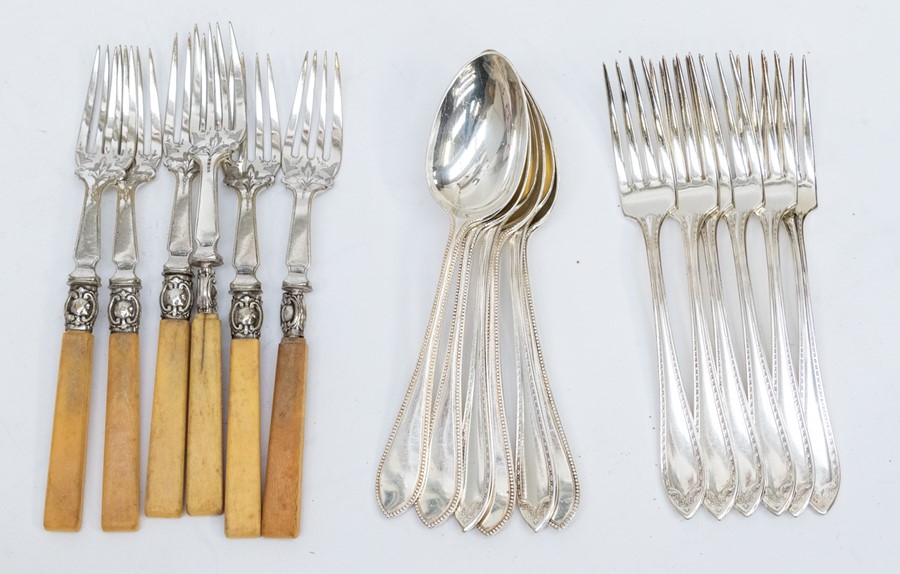 A large collection of plated flatware various pattern also included fish servers and fish knives and - Image 2 of 2