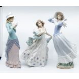 Three Lladro figures of young ladies