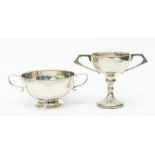 A George V silver plain two handled loving cup, by Deakin & Frances, Birmingham, 1924 together