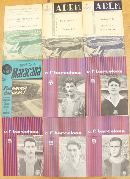 A collection of five FC Barcelona programmes, against Wolverhampton Wanderers; Birmingham City;