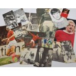 A large quantity of Manchester United players autographs from the late 1960's, inscribed on