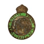 Horse Racing Interest: A Derby County Stand Club, Horse Racing Members badge, bronze and enamel,