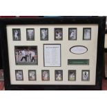 Cricket Interest: A framed and glazed montage, signed by Dickie Bird, 'My Greatest World XI',