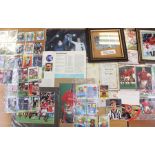 A collection of assorted autographed sporting memorabilia to include: Tommy Docherty, The ABC of