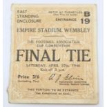 F.A. Cup Ticket: A 1946 F.A. Cup Final ticket, Derby County v. Charlton Athletic, 27th April 1946,