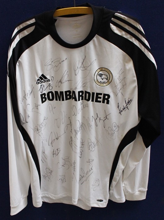 Derby County Memorabilia: A Derby County signed football shirt, approx. 27 signatures, 2009-2010